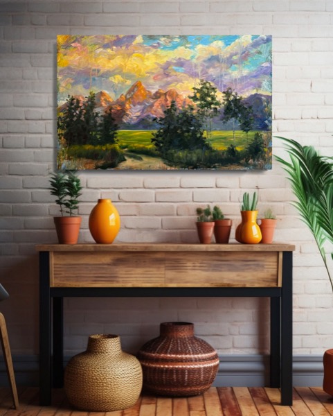 Tetons Gone Wild hanging in a home interior